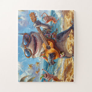 Requin en Vacances Tropicales - Puzzle Joyeux