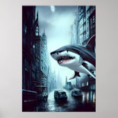 Requin en ville | AI Art Poster (Devant)