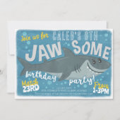 Requin Jawsome Sous La Mer Invitation Anniversaire (Devant)