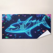 Requin néon coloré (Serviette de bain)