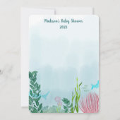 Requin, Océan, Baby shower Sea Life Invitation (Dos)