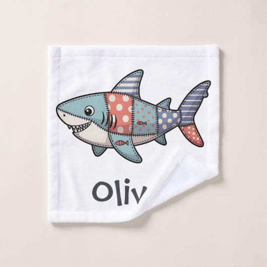 Requin Patchwork Enjoué (Gant de toilette)