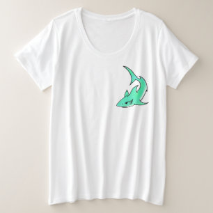 requin souriant de dessin animé bleu vert océan an