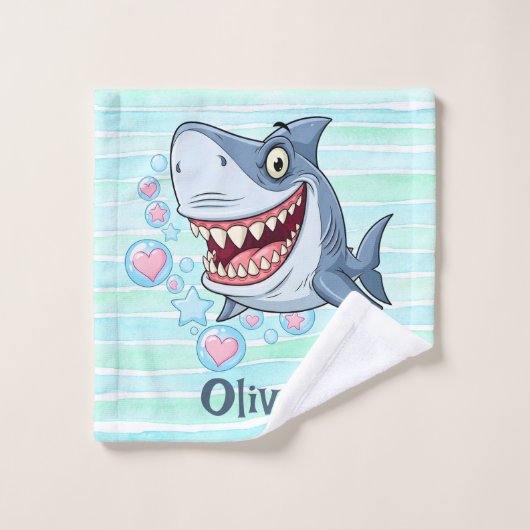 Requin souriant drôle (Gant de toilette)