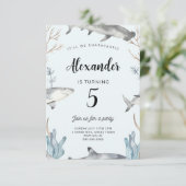 Requin sous la mer Anniversaire Invitation Enfants (Debout devant)