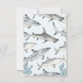 Requin sous la mer Anniversaire Invitation Enfants (Dos)