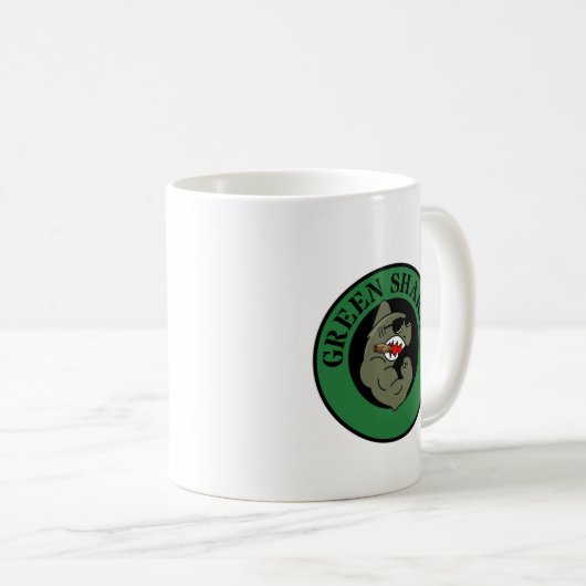 requin vert mug vert foncé contour (Devant droit)