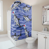 Requins Blue Ocean Douche rideau (En situation)