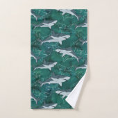 Requins dans l'océan. (Serviette à main)