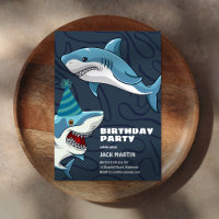 Requins déguisés Invitation d'anniversaire à thème