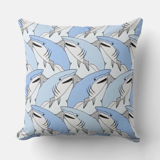 requins Motif lance des oreillers (Recto)