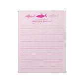 Requins roses mignons Bloc-notes stationnaire pour (Tourné)