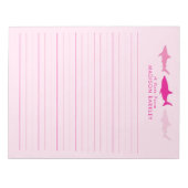 Requins roses mignons Bloc-notes stationnaire pour (Devant)