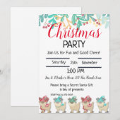 Rerendier personaliseren, kerstfeest uitnodigen kaart (Voorkant / Achterkant)