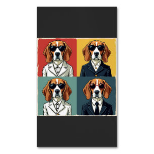  Rerto Beagle Dog 70s Style Zonnebril Magnetisch Visitekaartje