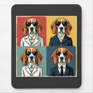 Rerto Beagle Dog 70s Style Zonnebril Muismat