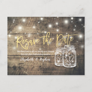 Resave the Date Wedding Postponement Mason Jars Aankondigingskaart