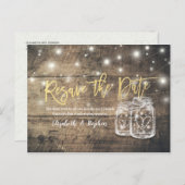 Resave the Date Wedding Postponement Mason Jars Aankondigingskaart (Voorkant / Achterkant)