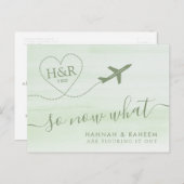 Rescheduling Beach Wedding Mint Green Faire-part (Devant / Derrière)