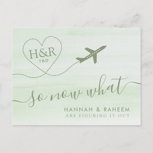 Rescheduling Beach Wedding Mint Green Faire-part (Devant)