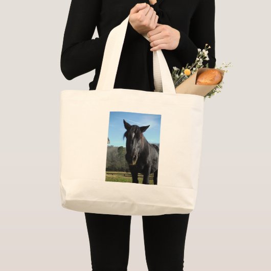 Rescuated Black Draft Horse Grote Tote Bag (Voorkant (product))