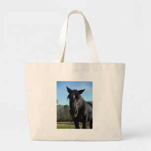Rescuated Black Draft Horse Grote Tote Bag