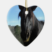 Rescuated Black Draft Horse Keramisch Ornament (Rechts)