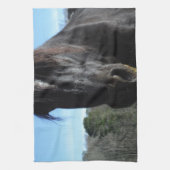 Rescuated Black Draft Horse Theedoek (Verticaal)