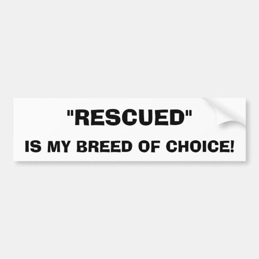 Rescuated Dog Bumpersticker (Voorkant)
