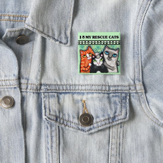 Rescuated Shelter Cat Love Button (In situ)