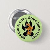 Rescue a Cat Standard, 2¼ inch Ronde Button (Voorkant /achterkant)