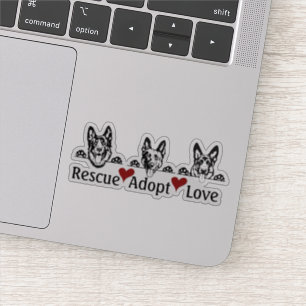 Rescue Adopteer Liefde Aangepast vinyl Sticker
