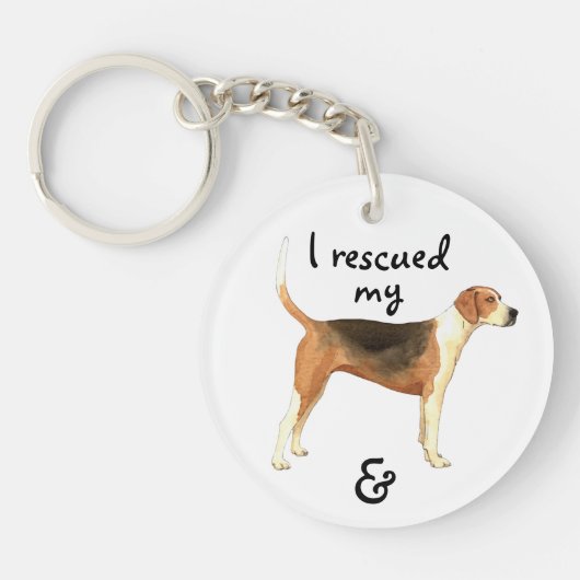 Rescue American Foxhound Sleutelhanger (Voorkant)