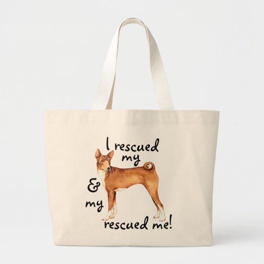 Rescue Basenji Grote Tote Bag (Voorkant)