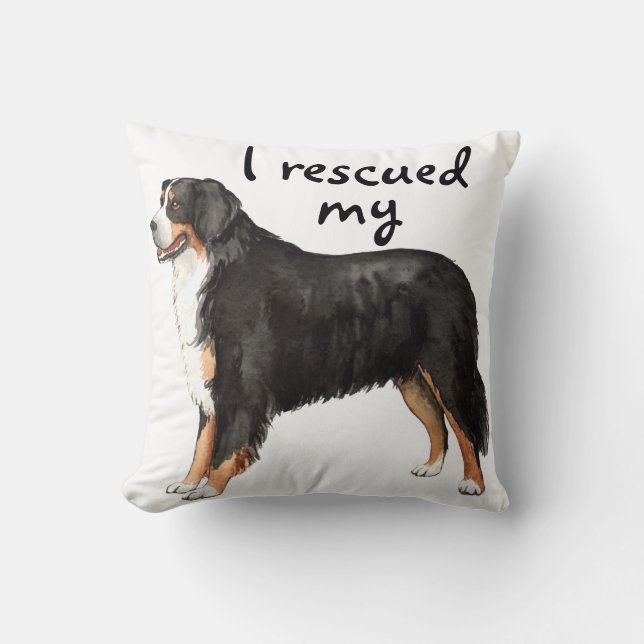 Rescue Bernese Mountain Dog Kussen (Voorkant)