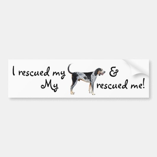 Rescue Bluetick Coonhound Bumpersticker (Voorkant)