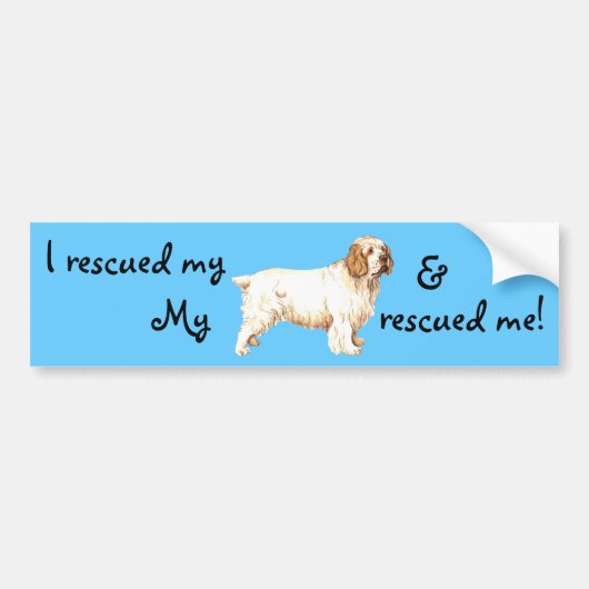 Rescue Clumber Spaniel Bumpersticker (Voorkant)