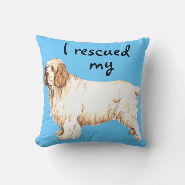 Rescue Clumber Spaniel Kussen (Voorkant)