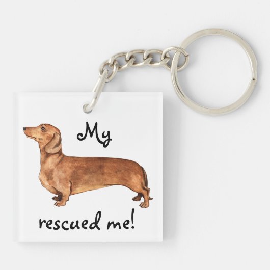 Rescue Dachshund Sleutelhanger (Achterkant)