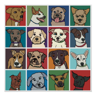 Rescue Dog Cartoon Perfect Poster