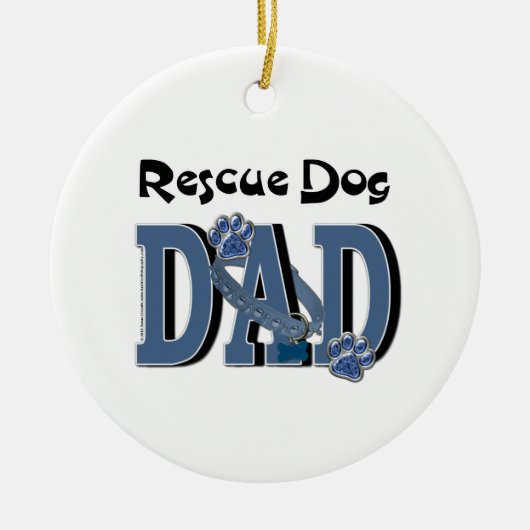 Rescue Dog DAD Keramisch Ornament (Voorkant)