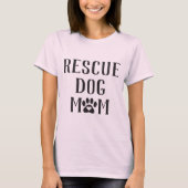 Rescue Dog mam Heart Paw Print T-shirt (Voorkant)