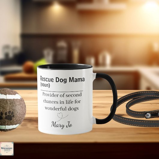 Rescue Dog Mama Definition Mug Mok