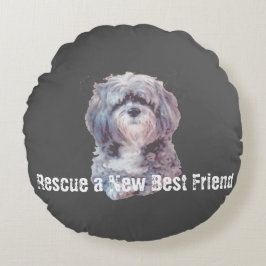 Rescue Dog Round Pillow Rond Kussen