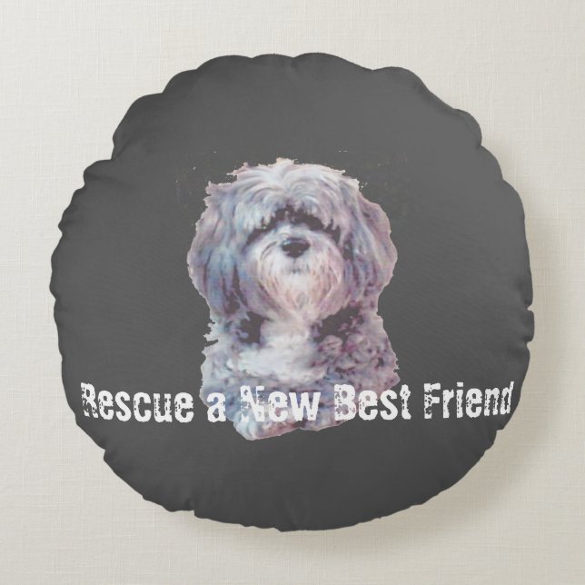 Rescue Dog Round Pillow Rond Kussen (Voorkant)