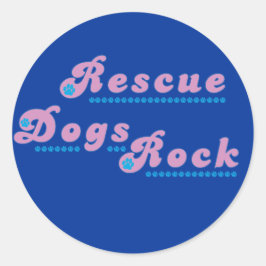 Rescue Dogs Rock Ronde Sticker