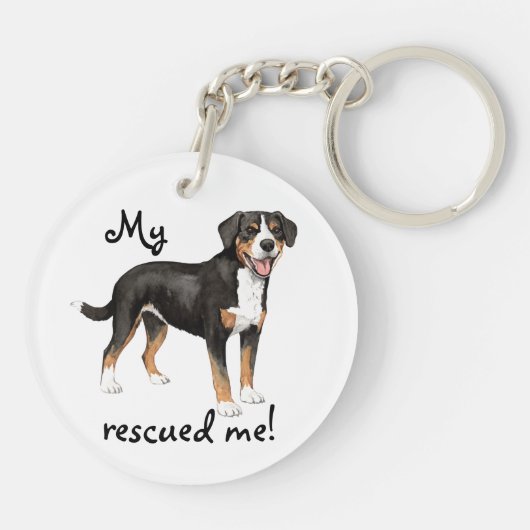 Rescue Entlebucher Mountain Dog Sleutelhanger (Achterkant)