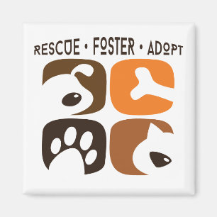 Rescue Foster adopteert Dogs Cats Magnet Magneet