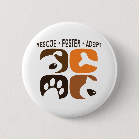 Rescue Foster Adoption Dog Cat Button (Voorkant)