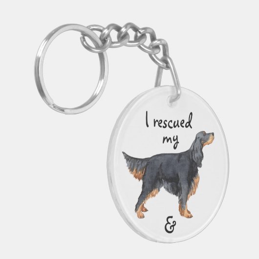 Rescue Gordon Setter Sleutelhanger (Voorkant Links)